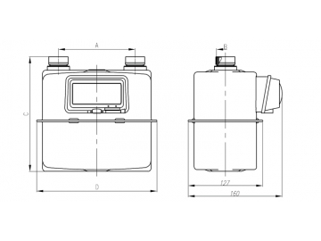 Compact type Diaphragm Gas Meter