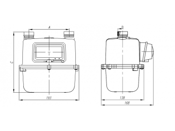 Compact type Diaphragm Gas Meter-MA