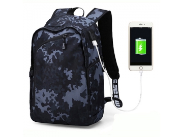 CBB3740-1 Camo Laptop Backpack, 30*16*45cm Backpack with USB Charger