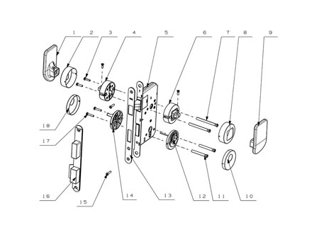 MG1813 Push Pull Mortise Lock