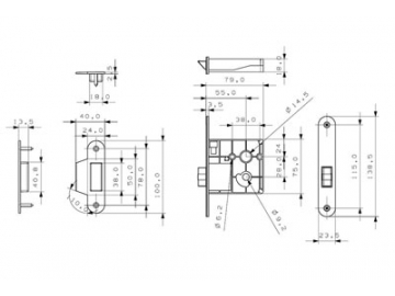 MG3811 Push Pull Mortise Lock