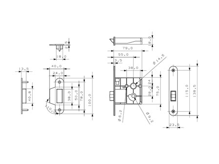 MG3813 Push Pull Mortise Lock