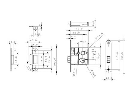 MG3814 Push Pull Mortise Lock