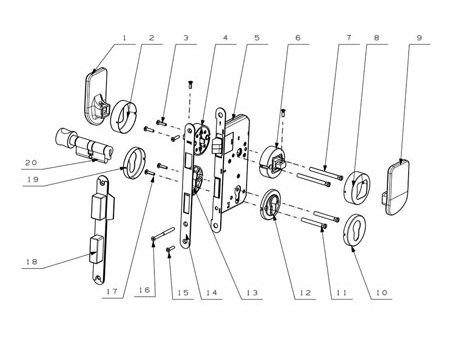 MG1814 Push Pull Mortise Lock