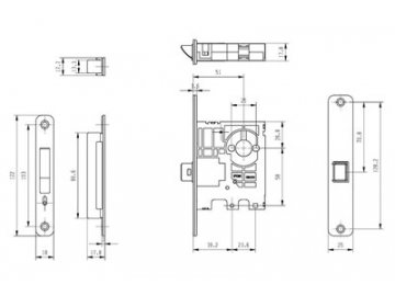 MG4811 Push Pull Mortise Lock