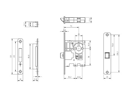 MG4812 Push Pull Mortise Lock