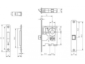 MG4813 Push Pull Mortise Lock