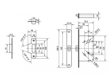 MG2811 Push Pull Mortise Lock