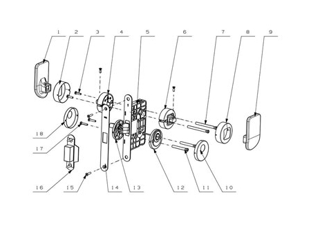 MG2812 Push Pull Mortise Lock