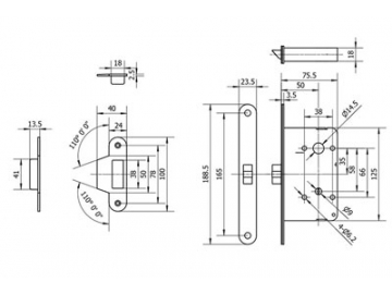 MG2813 Push Pull Mortise Lock