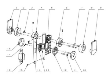 MG2813 Push Pull Mortise Lock