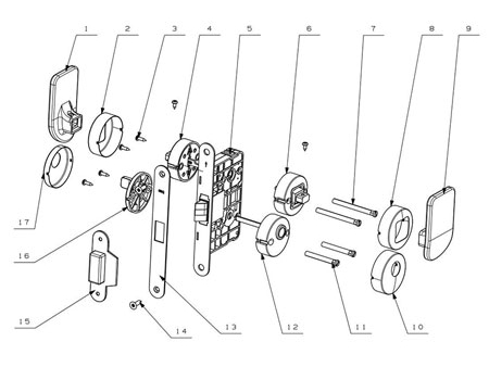 MG2814 Push Pull Mortise Lock