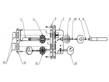 MG1613 Mortise Lever Lock