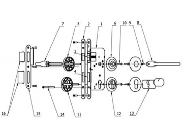 MG1634 Mortise Lever Lock