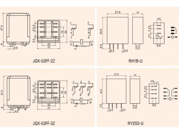 JQX-53FF/RH1B/RY2SS Series General Purpose Relay