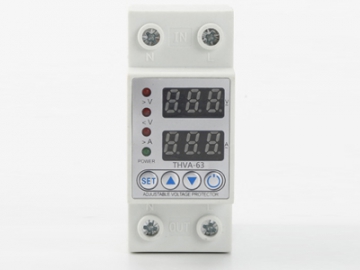 THVA-63 over and under voltage, over current protection relay, 40A 63A rated current