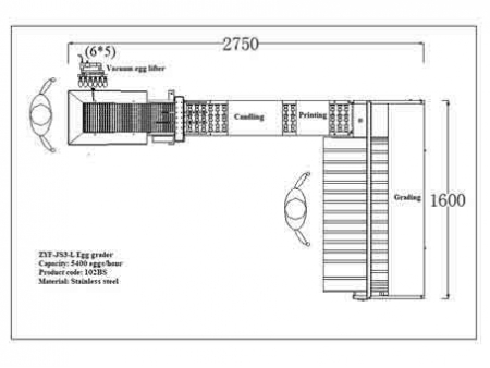 102BS Egg Grader (5,400 EGGS/HOUR)