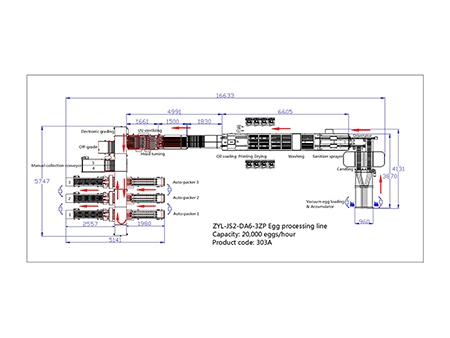 303A Egg Processing Line with Cleaning, Grading & Auto-packer (20,000 EGGS/HOUR)