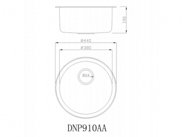 DNP910AA Round Single Bowl Stainless Steel Sink