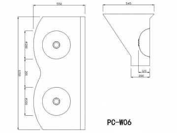 Round Double Trough Stainless Steel Platform Basin