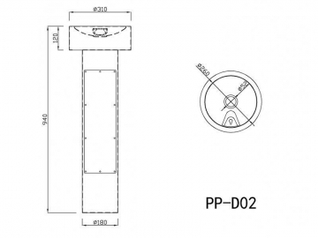 Round Stainless Steel Vertical Drinking Fountain