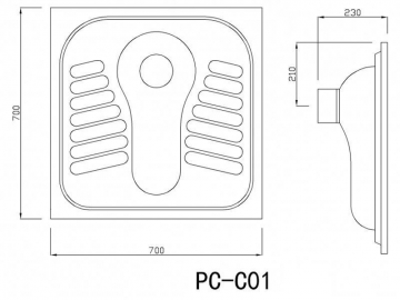 Stainless Steel Squat WC Pan