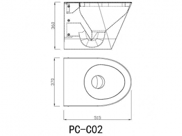 Wall Hung Stainless Steel WC Pan