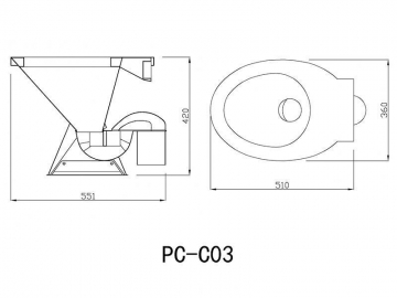 Floor Mounted Toilet Pan