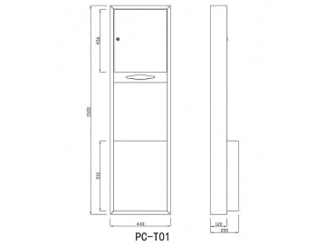 Floor Type Stainless Steel Tissue Dispenser with Waste Receptacle
