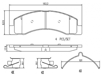 Brake Pads for Ford Commercial Vehicle