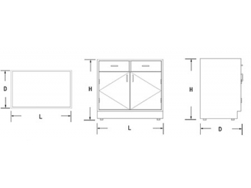 Laboratory Base Cabinet (2 doors, 2 drawers)