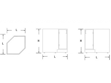 Laboratory Base Cabinet (Corner Cabinet)