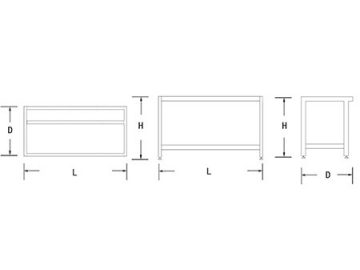 H Frame Laboratory Bench (Square Leg)