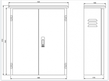 Wall Mounted Enclosures with Double Door, Stainless Steel Electrical Enclosure, Continuous Hinge, IP66