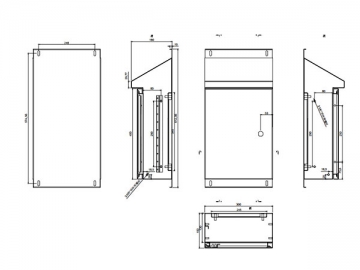 Sloping Roof Enclosure, Wall Mount Stainless Steel Electrical Enclosure, IP66