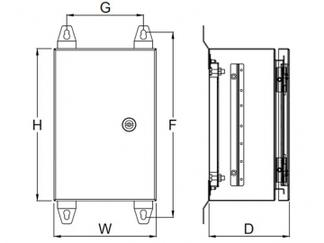 Wall Mount Stainless Steel Enclosure, Electrical Enclosure with Turn Latch, Hinged, IP66