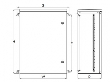 Stainless Steel Enclosure with Double Layer Top, Wall Mounted, Turn Latch, IP66