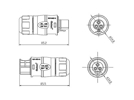 BC01 Circular Connectors (Three-Pin)