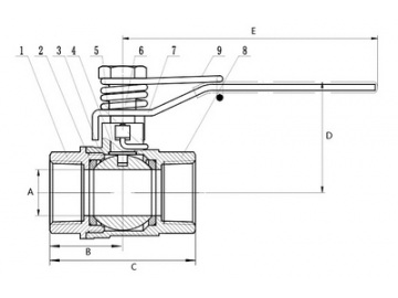 316 Stainless Steel Spring Handle Ball Valve