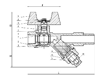 Brass Y Strainer/Ball Valve Combination