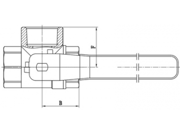 3-Way Brass Diverting Ball Valve, L Flow