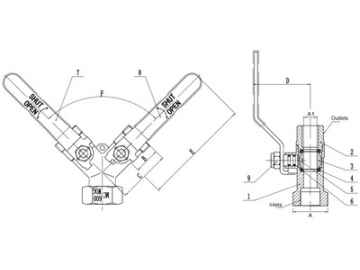 3-way Wye Brass Ball Valve