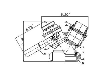 3-Way Wye-Style Brass Ball Valve, with Fire Hose Connections