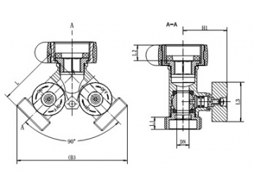 Brass Dual Shut-Off Valve / Y Hose Connector, Garden Hose 2-Way Y-Valve