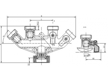 4-Way Garden Valve, 4 Way Brass Garden Hose Splitter with Shut Off Valve