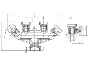 4-Way Garden Valve, 4 Way Brass Garden Hose Splitter with Shut Off Valve