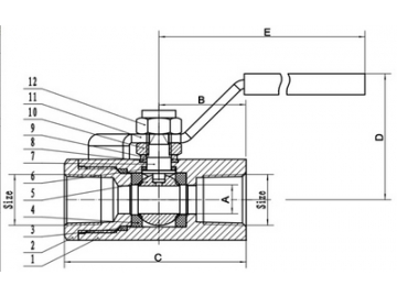 Carbon Steel Ball Valve, with Hex Body