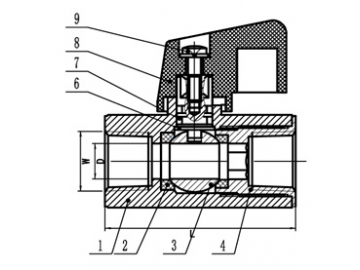 Brass Mini Ball Valve, 600 PSI, Hex Body