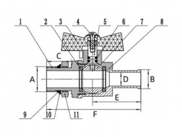 Hydraulic Tank Drain Valve, Brass Body