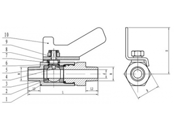 Mini Stainless Steel Ball Valve, with Butterfly Handle